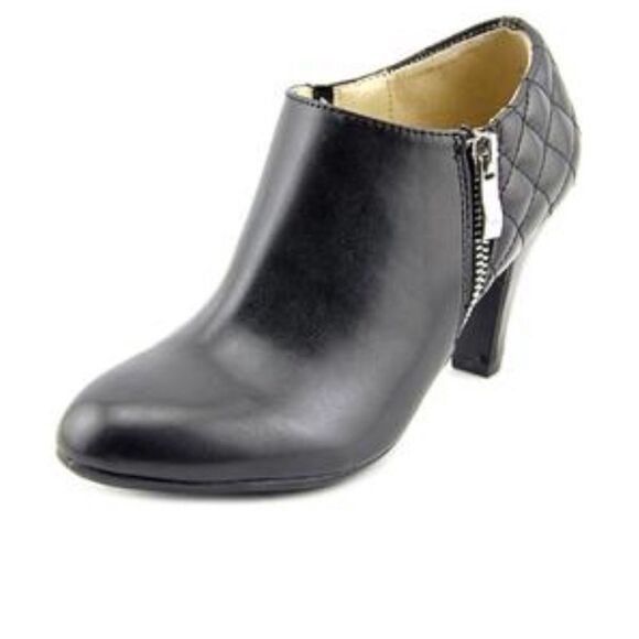 NATURALIZER Leather Berrets Ankle Boots Heel Black 10 - Picture 8 of 10